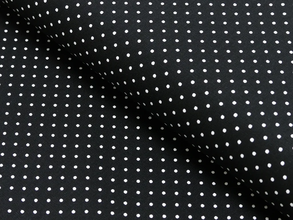 Baumwollwebware / Popeline in Schwarz, Meterware im Detail