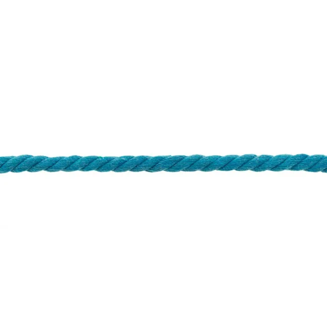 Kordelschnur gedreht in Aqua, Meterware im Ausschnitt