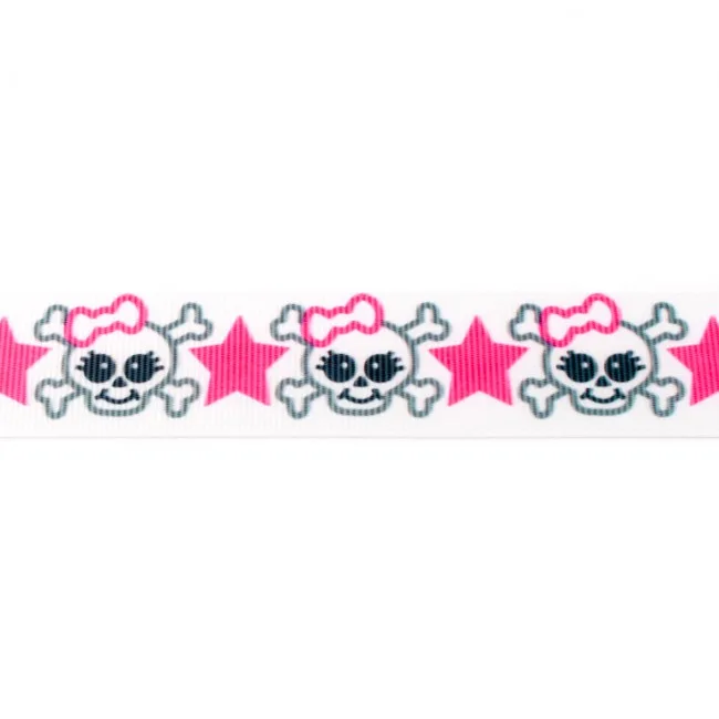 Ripsband in Pink, Meterware im Ausschnitt