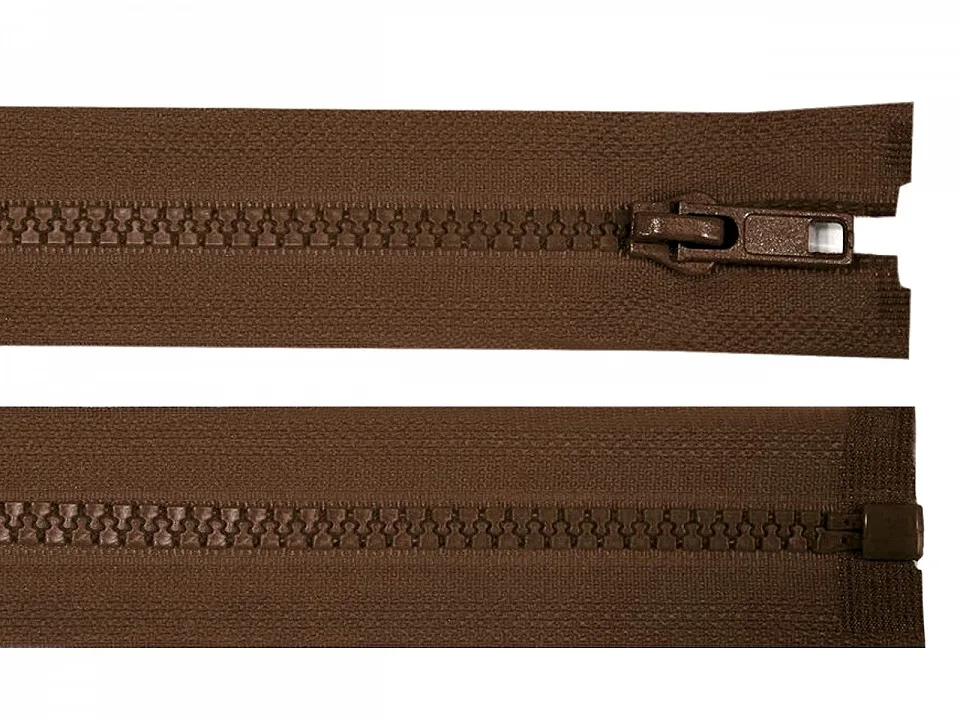 Reißverschluss teilbar 45 cm in Schokoladenbraun, Krampe 5 mm