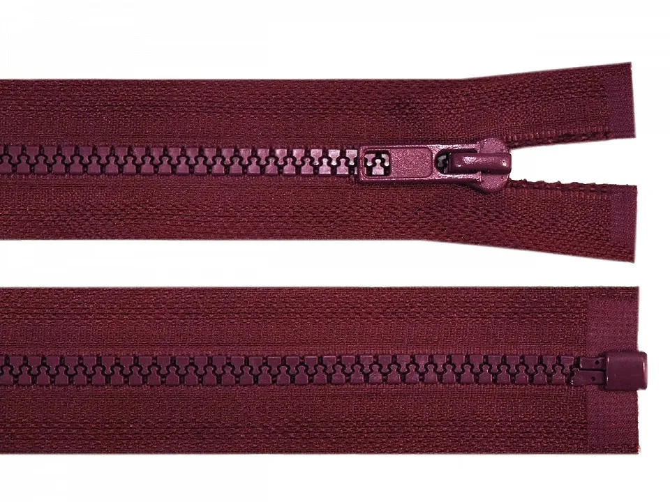 Reißverschluss teilbar 45 cm in Bordeaux Dunkel, Krampe 5 mm