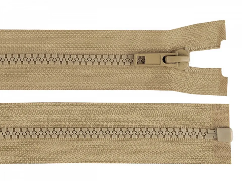 Reißverschluss teilbar 50 cm in Beige, Krampe 5 mm