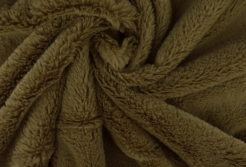 Plüsch / Teddy / Minky in Taupe, Meterware im Detail