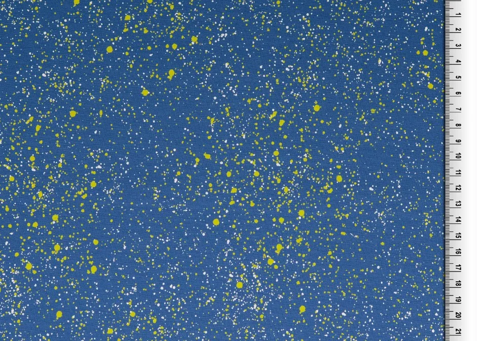 Baumwolljersey in Blau, Meterware im Detail