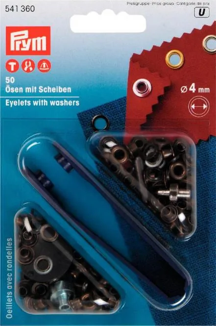 Prym Ösen und Scheiben Altmessing