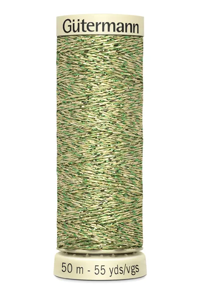 Spule Gütermann Metallic Effektgarn in Limegrün, Farbcode 400