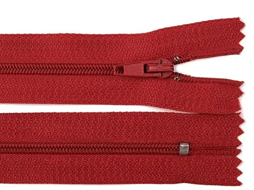 Reißverschluss nicht teilbar 25 cm in Rot, Spirale 3 mm
