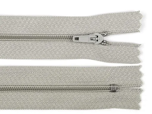Reißverschluss nicht teilbar 25 cm in Beigegrau, Spirale 3 mm