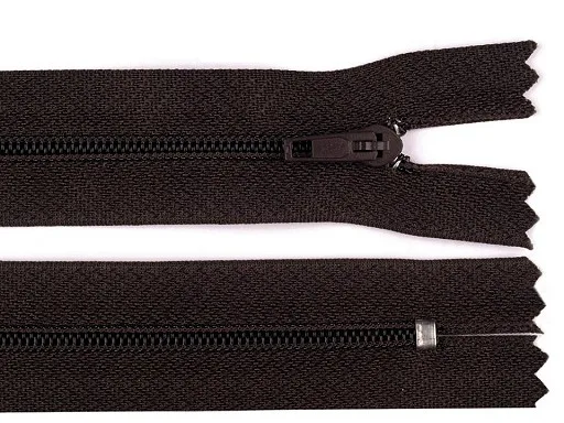 Reißverschluss nicht teilbar 25 cm in Schokoladenbraun, Spirale 3 mm
