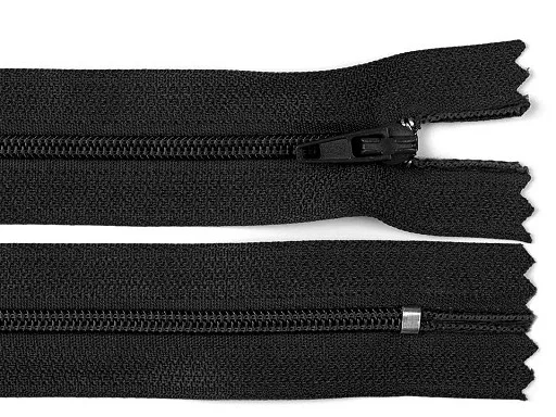 Reißverschluss nicht teilbar 25 cm in Schwarz, Spirale 3 mm