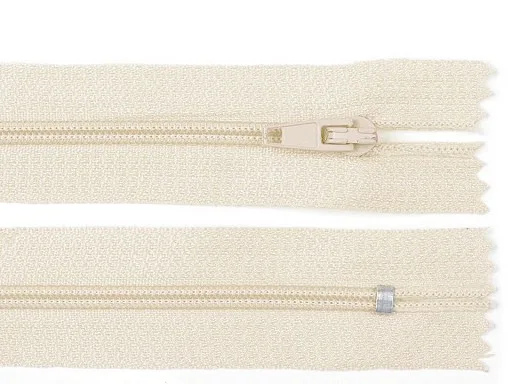 Reißverschluss nicht teilbar 25 cm in Creme, Spirale 3 mm