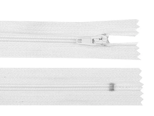 Reißverschluss nicht teilbar 25 cm in Weiß, Spirale 3 mm