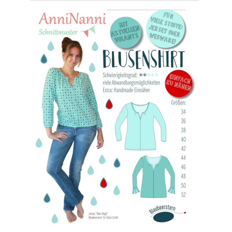 Schnittmuster Blusenshirt AnniNanni by, Titelbild des Schnitts