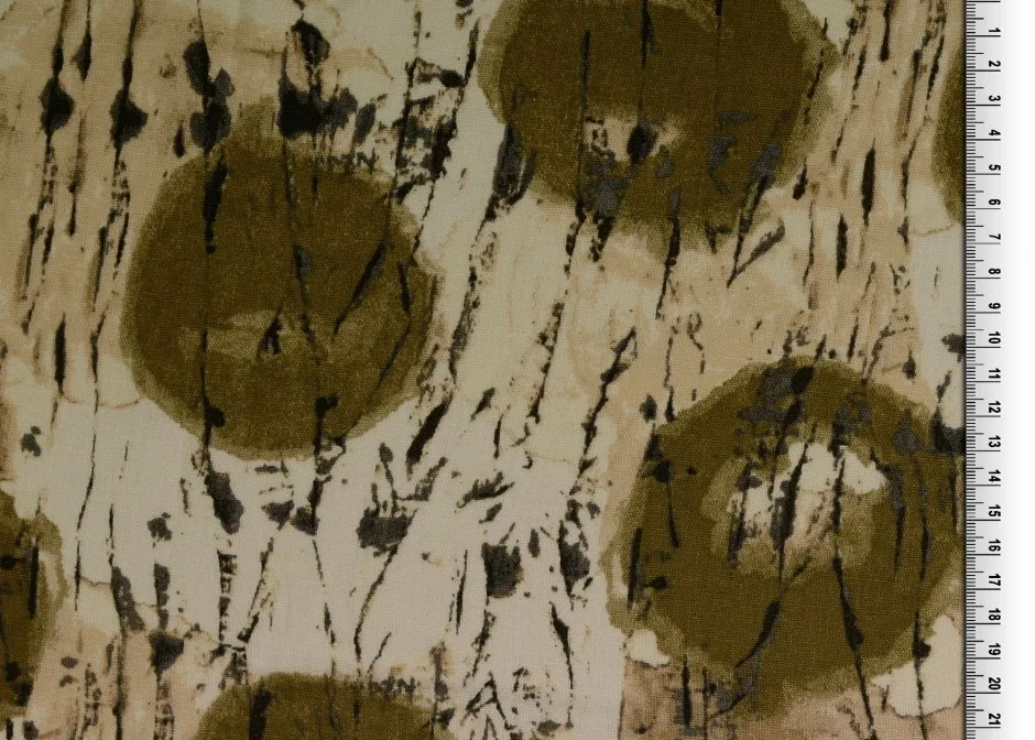 Baumwoll-Leinen / Leinen in Beige/Olive, Meterware im Detail