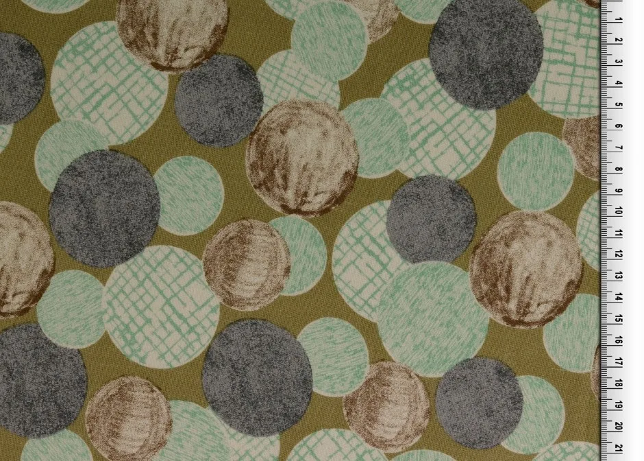 Baumwoll-Leinen / Leinen in Oliv/Beige, Meterware im Detail