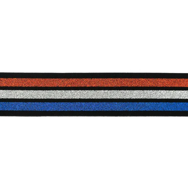 Gummiband in Silber, Meterware im Ausschnitt