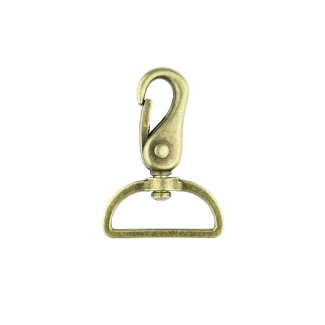 Metall-Karabiner in Messing, Nahaufnahme