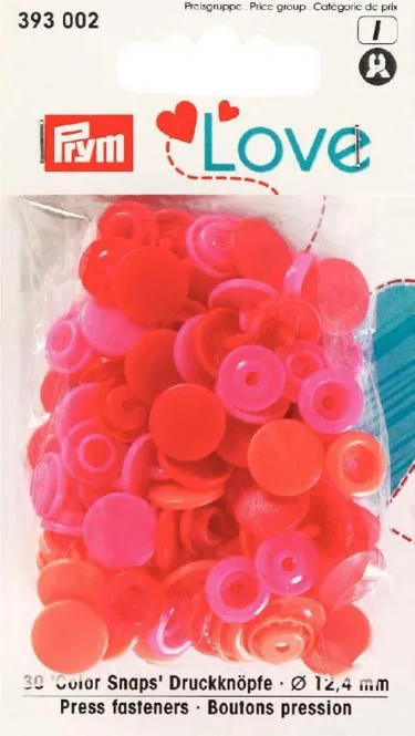 Prym Color Snaps Rosa/Rot Mix