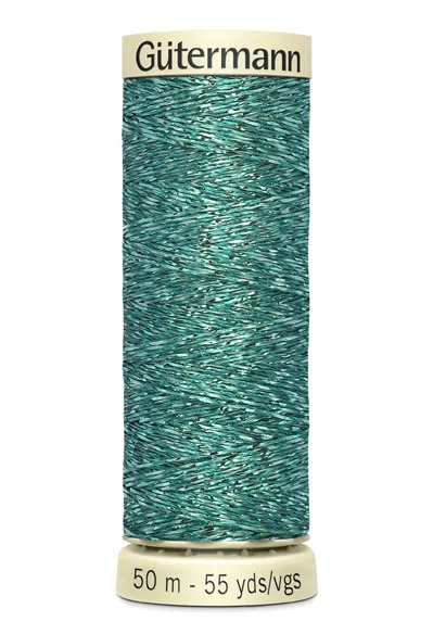 Spule Gütermann Metallic Effektgarn in Türkisgrün, Farbcode 235