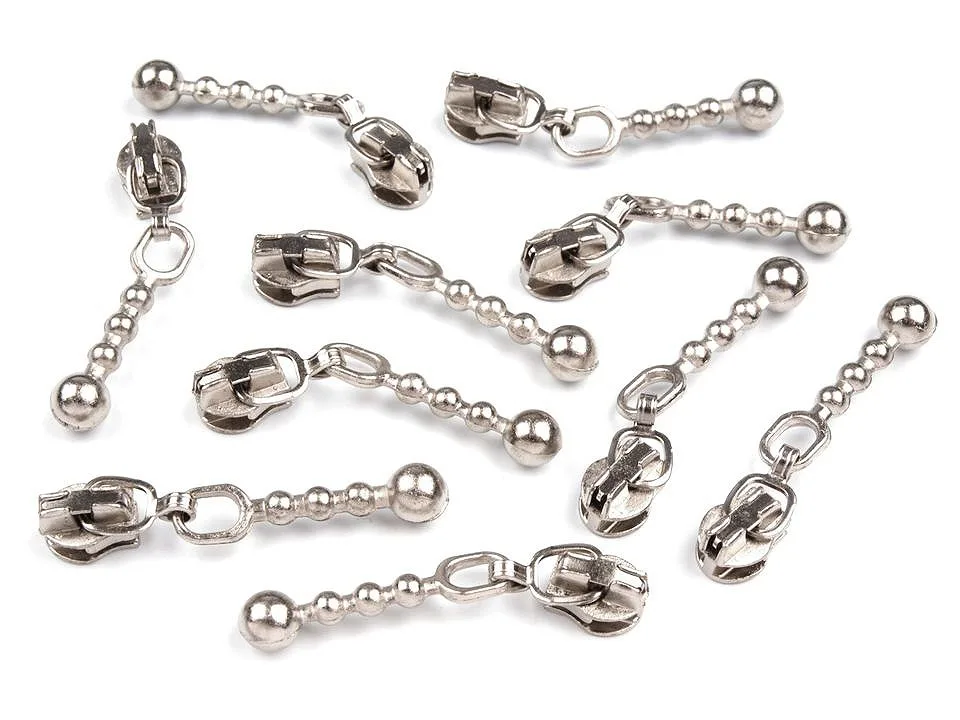 Zipper Schieber in Nickel für spiralförmige Reißverschlüsse, 3 mm Spiralbreite