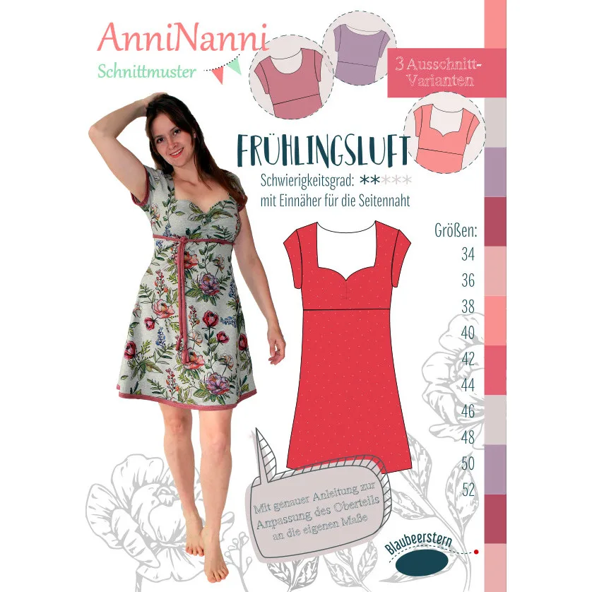 Schnittmuster Frühlingsluft-Kleid von AnniNanni, Titelbild des Schnitts