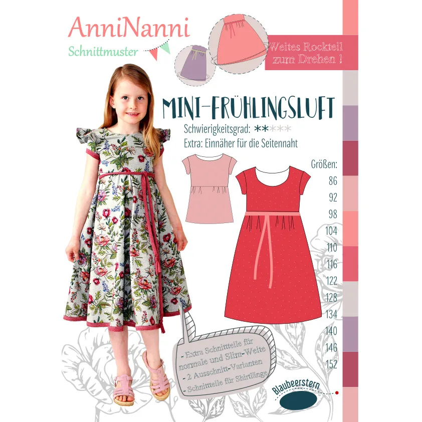 Schnittmuster Mini-Frühlingsluft-Kleid für Kids, Titelbild des Schnitts