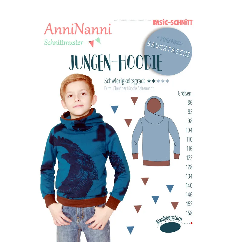 Schnittmuster Jungen Hoodie von, Titelbild des Schnitts