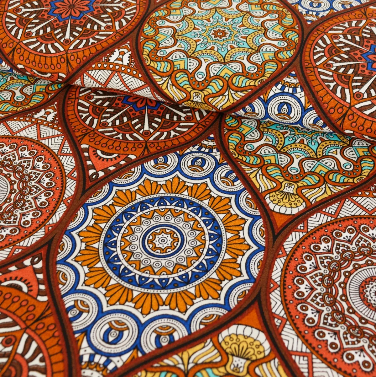 Canvas in Orange/Braun, Stoff im Detail