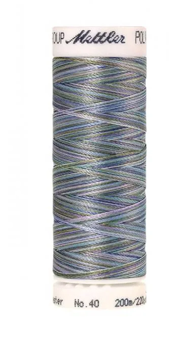 Spule Poly Sheen Multi Summer Shimmers, bunt mit Hellblau, Grau, Beige und Flieder