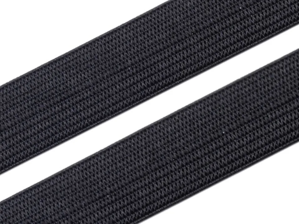 Gummiband glatt in Schwarz, Meterware im Ausschnitt