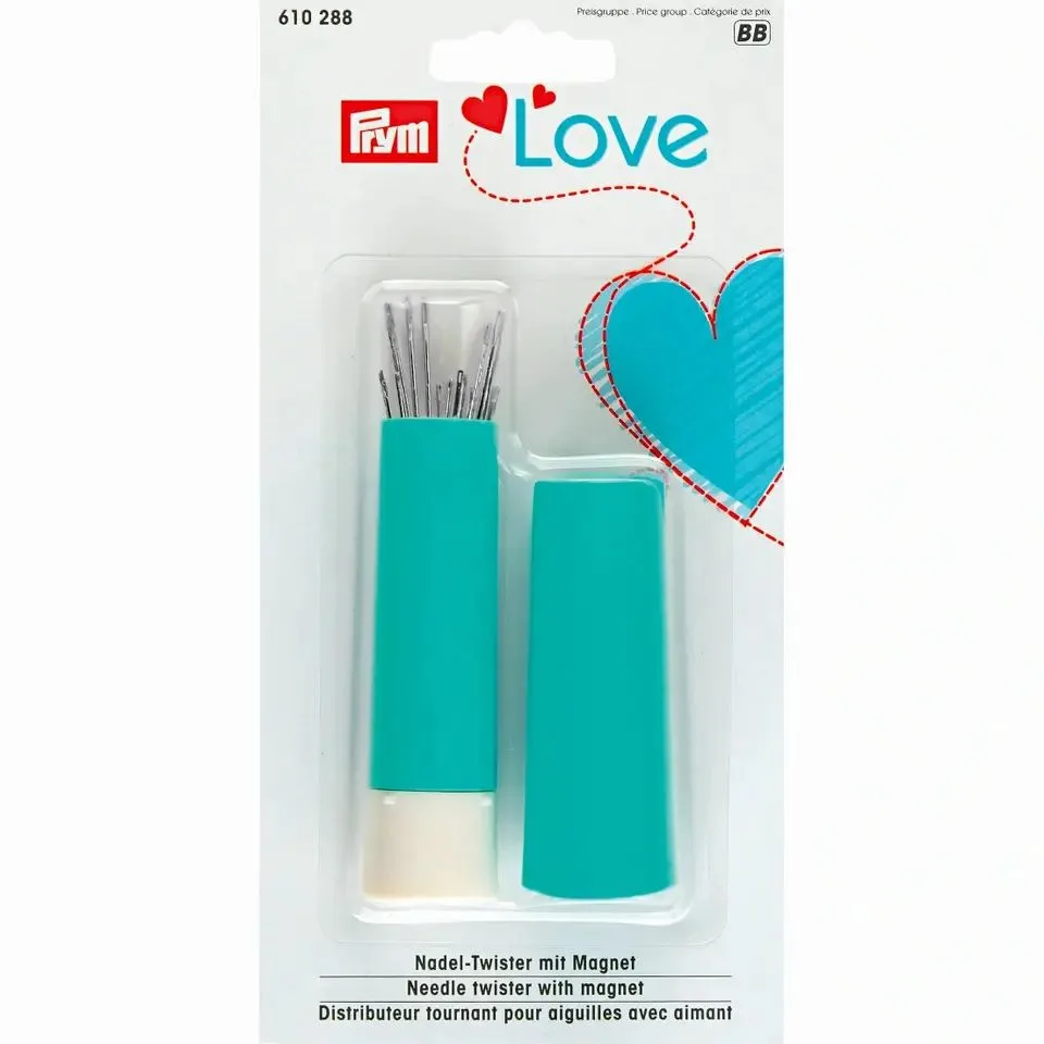 Prym Love Nadel-Twister mint gefüllt mit Näh- und Stopfnadeln
