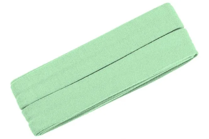 Jersey Schrägband gefalzt in Mint, Coupon mit 3 m Länge