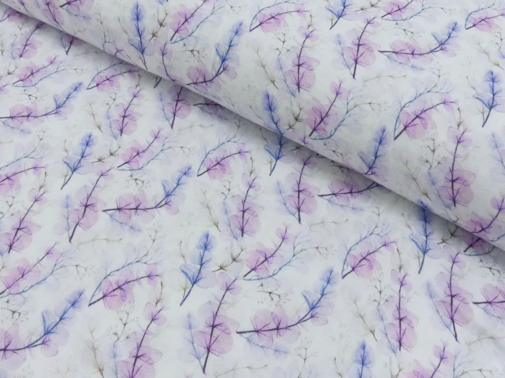 Musselin Blüten in Altweiß, Meterware im Detail