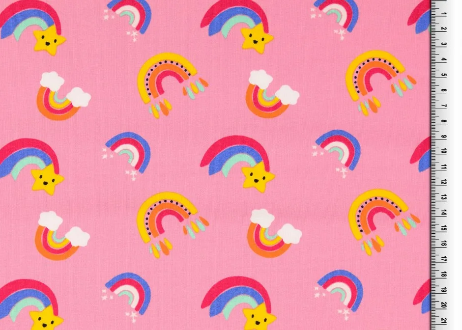Sommersweat French Terry Sterne in Rosa, Meterware im Detail