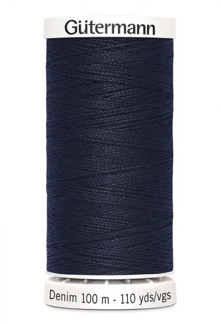 Spule Gütermann Denim Jeansnähgarn in Dunkelblau, Nummer 6950
