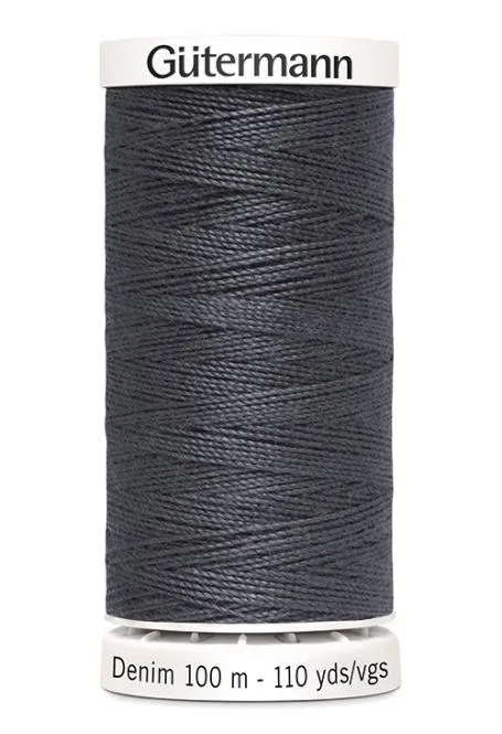 Spule Gütermann Denim Jeansnähgarn in Dunkelgrau, Nummer 9455