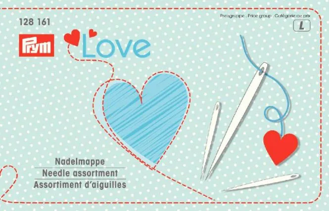 Prym Love Nadelmappe Näh- und Stopfnadeln mit Einfädler in Silber