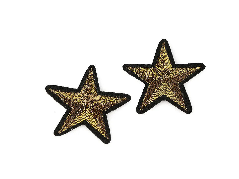 Aufbügler in Sternform mit Lurex-Glitzer in Gold zum Aufbügeln