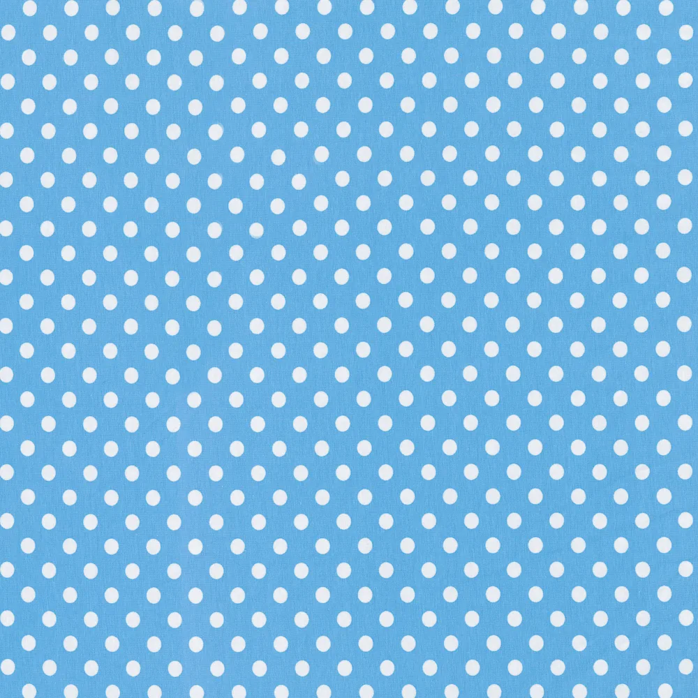 Baumwolljersey Punkte in Hellblau/Weiß, Meterware im Detail