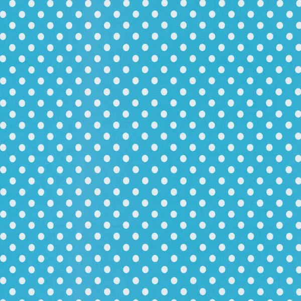 Baumwolljersey Punkte in Azur/Weiß, Meterware im Detail