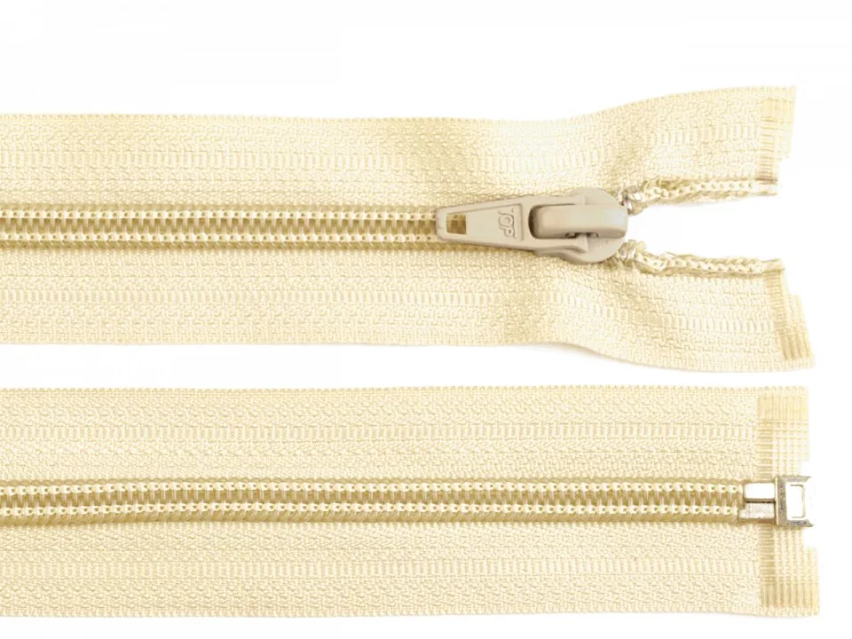 Reißverschluss teilbar 30 cm in Creme, Spirale 5 mm