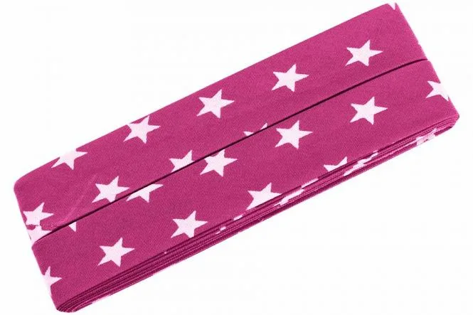 Jersey Schrägband gefalzt in Pink, Coupon mit 3 m Länge