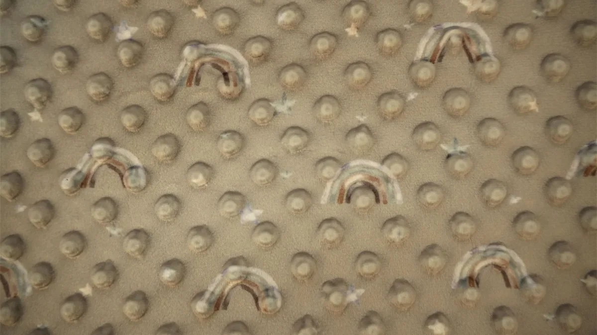Fleece (Polar/Antipilling) Punkte in Taupe, Meterware im Detail