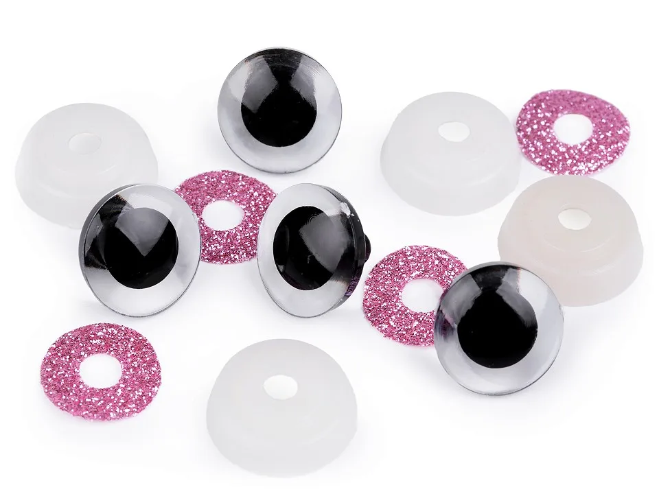 Augen mit Sicherung in Rosa, Produktansicht