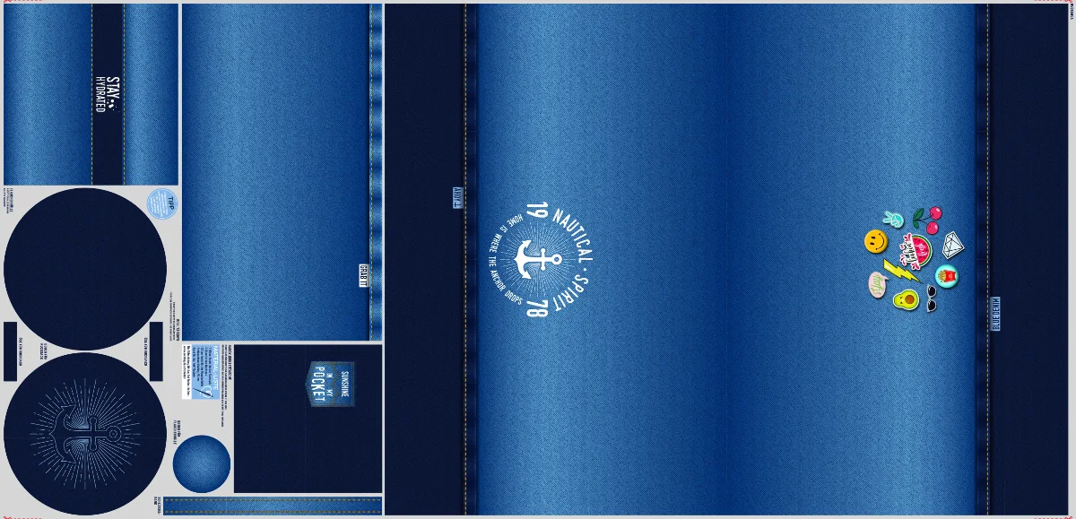Softshell in Dunkelblau, Meterware im Detail