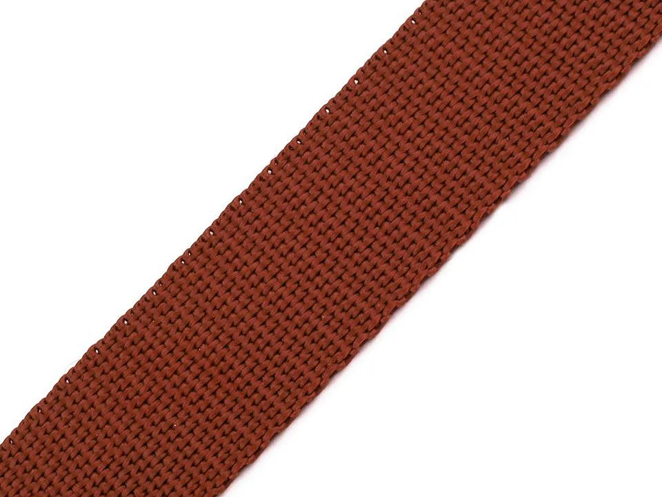Gurtband Uni in Braun, 30 mm breit, Meterware im Ausschnitt