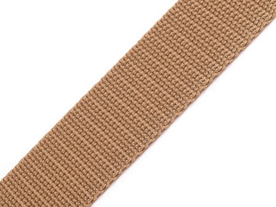 Gurtband Uni in Sand, 30 mm breit, Meterware im Ausschnitt
