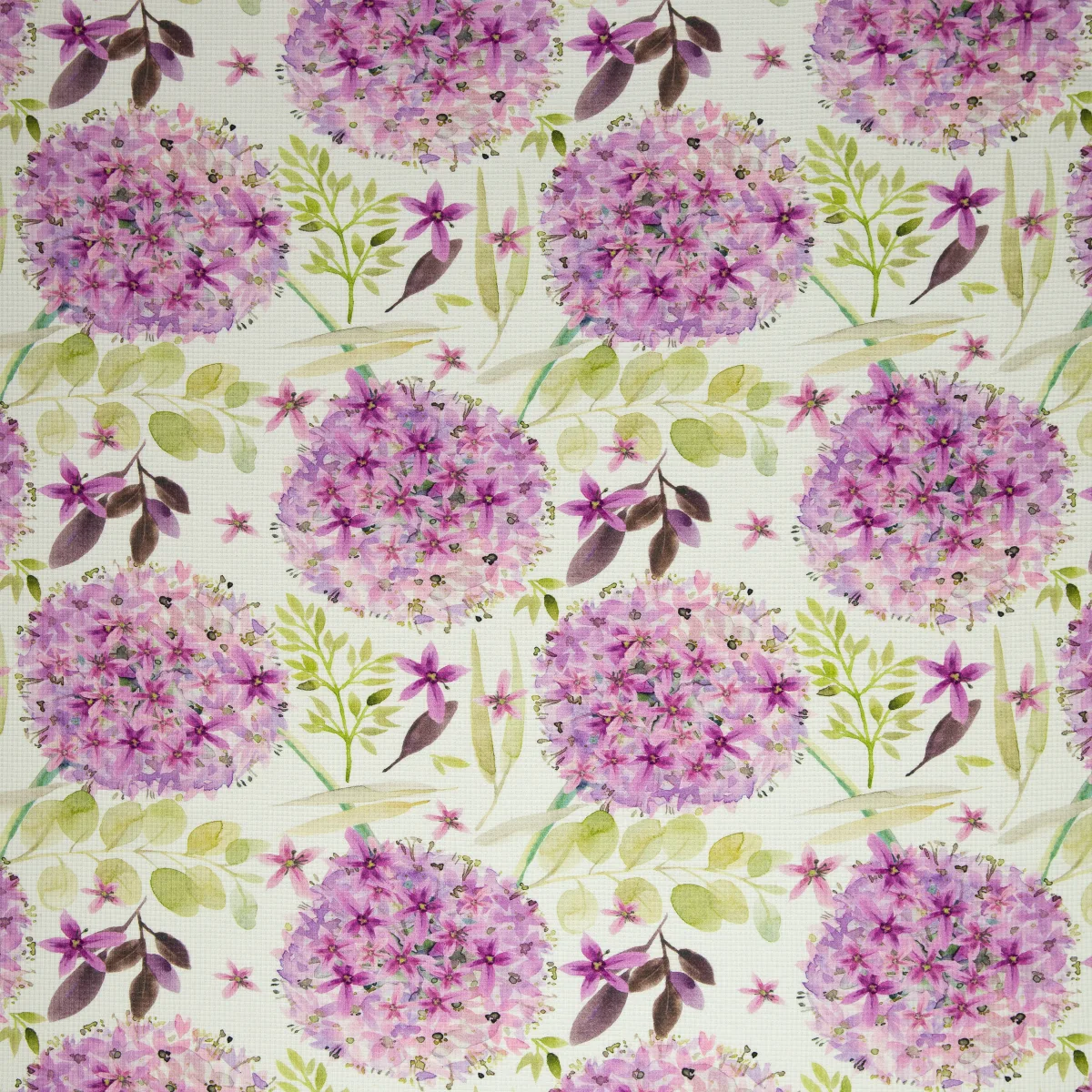 Rippjersey Waffeljersey Blüten in Flieder, Meterware im Detail