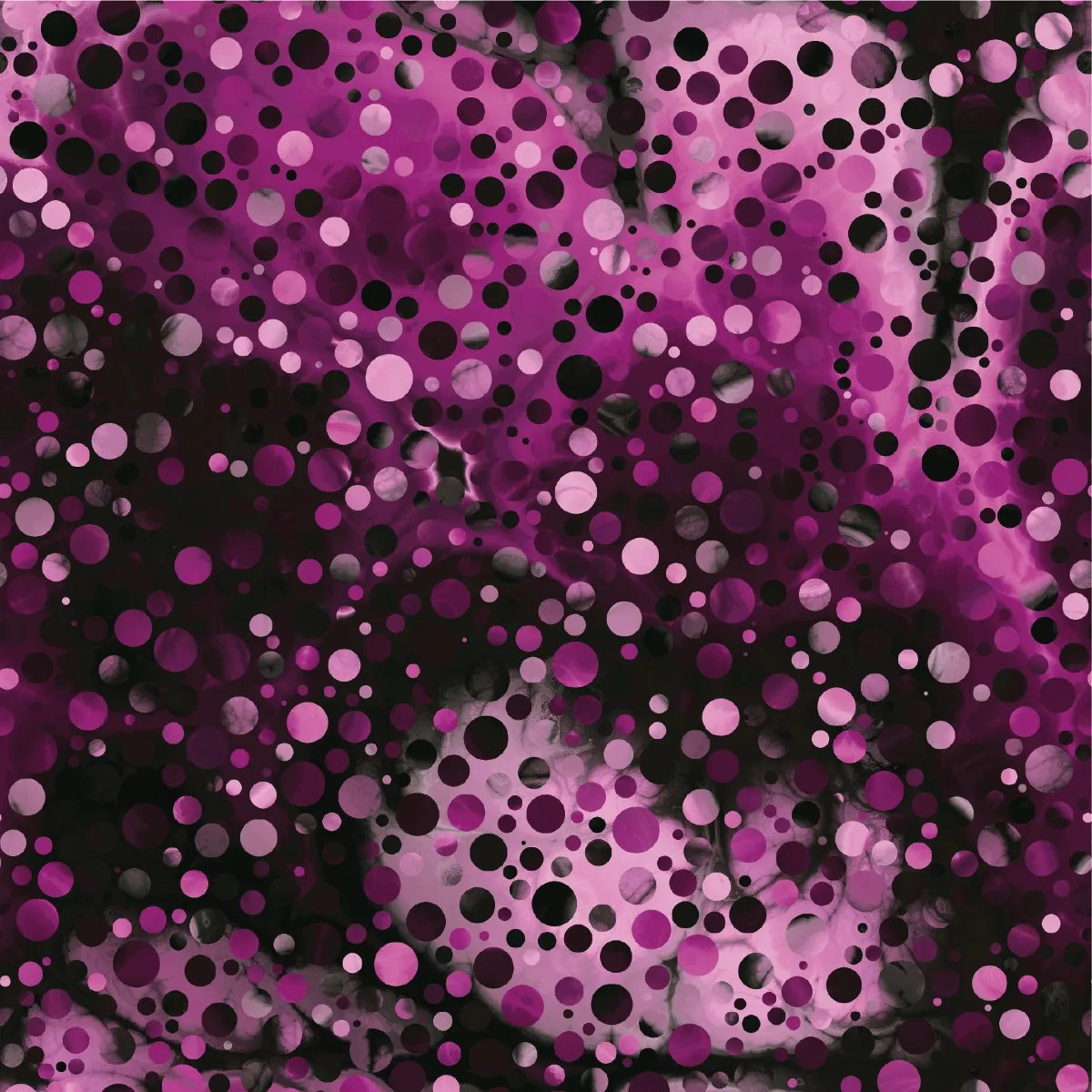 Baumwolljersey Punkte in Lila-Pink, Meterware im Detail