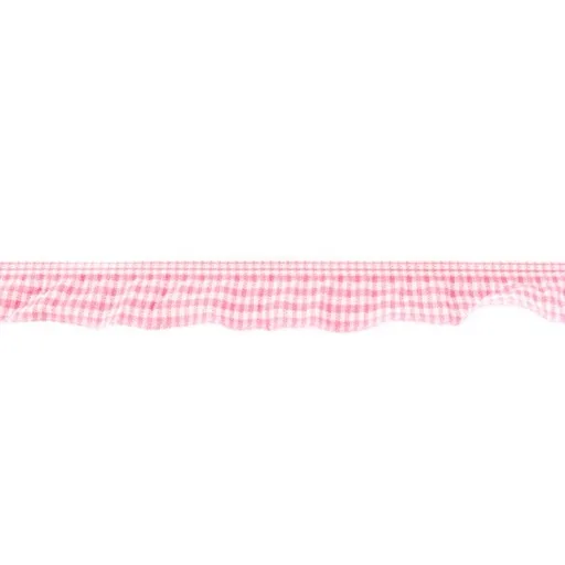 Elastisches Karorüschenband Rosa, Meterware im Ausschnitt
